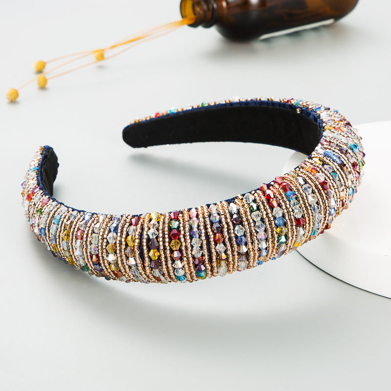 Hair Hoop Hand-woven Beaded Head Hoop Female Baroque Sponge Hair Bundle Korean Face Wash Hair Accessories