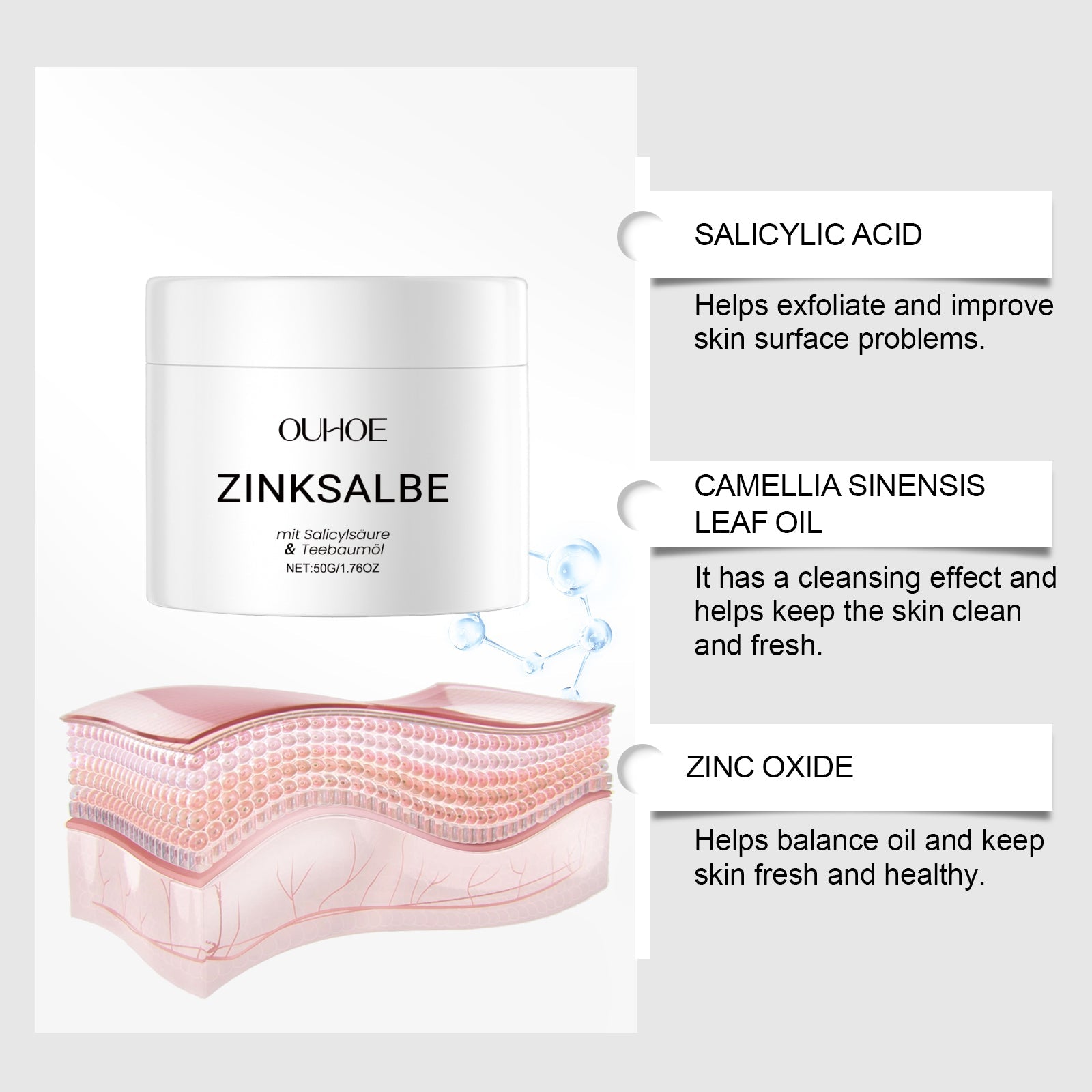 Facial Acne Cream, Gentle Nourishing And Repairing Facial Acne Daily Cream
