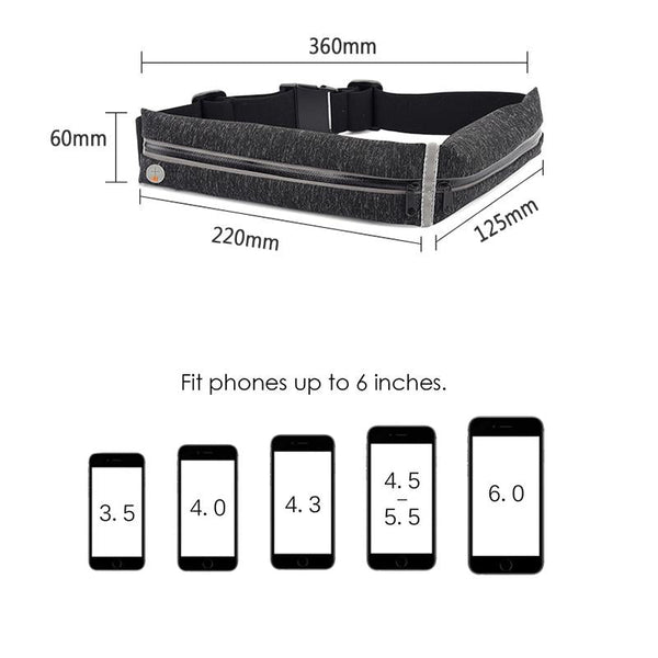 Yipinu Sports Running Waist Bag Outdoor Waterproof Reflective  Belt Jogging Gym Fitness Runner