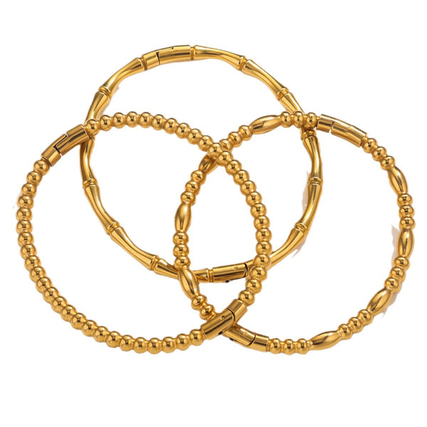 Fashion bamboo titanium steel bracelet female summer niche cold style ins stainless steel retro bamboo jewelry