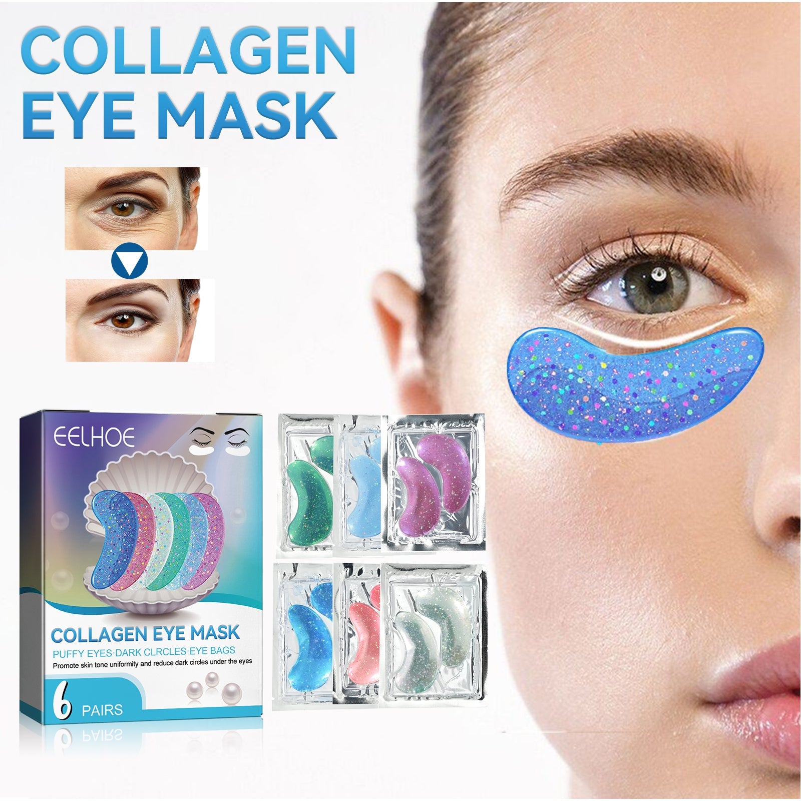 Collagen Eye Mask Removes Fine Lines And Dark Circles Hydrating And Firming Lift Crystal Eye Mask