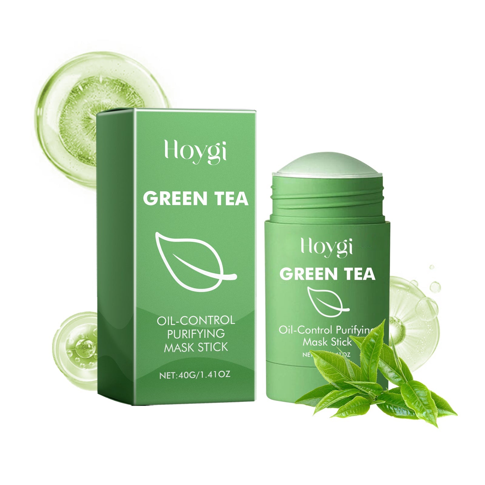 Green Tea Cleansing Mask Stick, Face Cleanser Close Mouth Soft And Smooth Skin Moisturizing Pores Solid Mask Stick