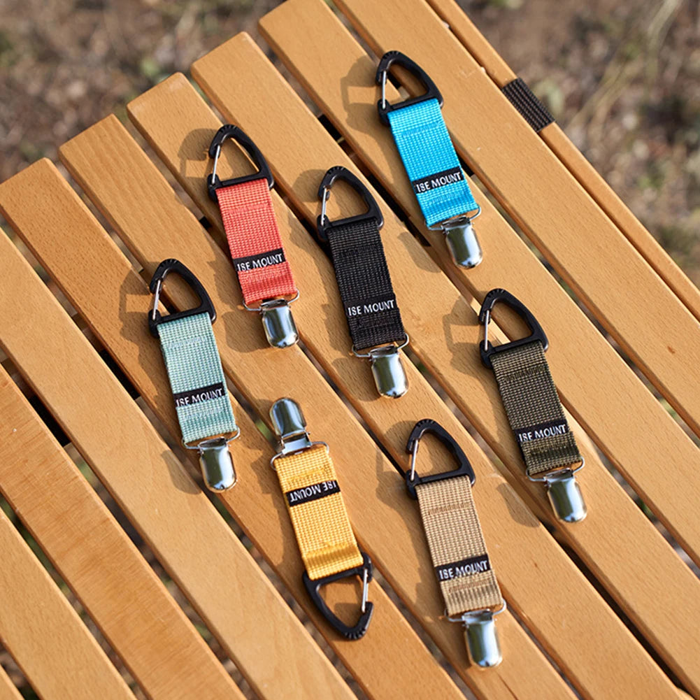 Outdoor travel straw hat clip multifunctional glove clip towel clip triangular ribbon buckle mountain buckle