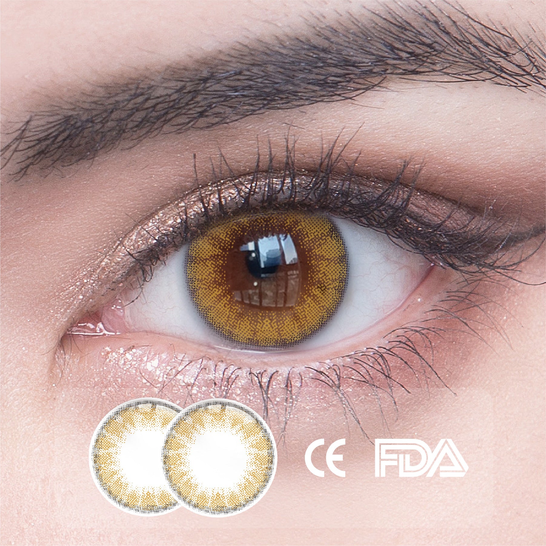 1Pcs FDA Certificate Eyes Beautiful Pupil Colorful Girl Cosplay Contact Lenses Brown