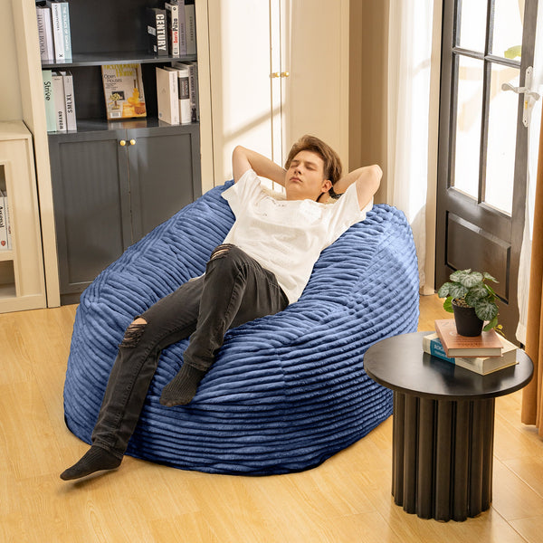 Faux Fur Classic Bean Bag blue