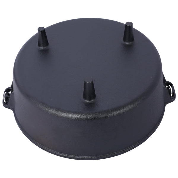 ast iron Dutch oven with lid, outdoor camping deep pot, used for camping, cooking, barbecue and leg rest, 8 Quart