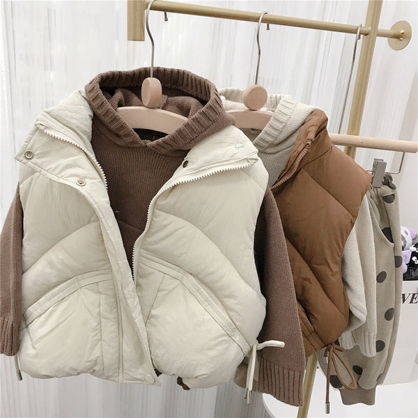 Children's standing collar cotton jacket vest winter loose vest for boys and girls camisole medium and small children's sweater