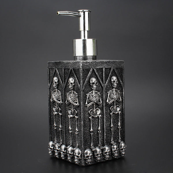 Creative home square bathroom hand sanitizer bottle decoration with a multi sided skull liquid bottle in the underground cave