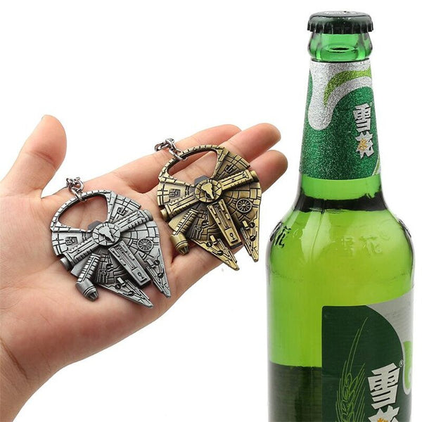 Movie Millennium Falcon Key Chain Cosplay Badge Bottle Opener Fashion Fancy Funny Souvenir Gift Spaceship Key Ring
