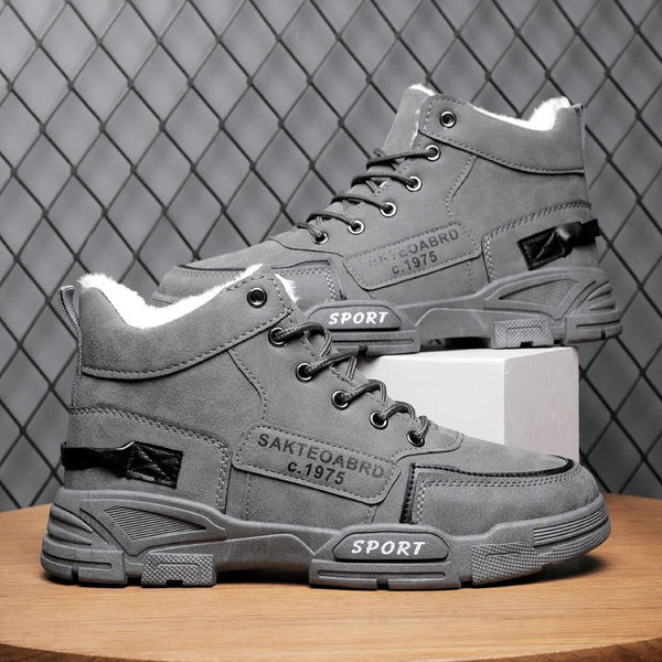 Cotton shoes, winter men's shoes, high top Martin boots, Bumblebee work boots, large size, medium top, fashionable shoes, men's boots, trendy shoes