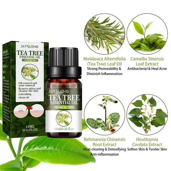 Tea Tree Essential Oil, Repair Acne Pore Shrinkage Hydrating Face Care Essential Oil