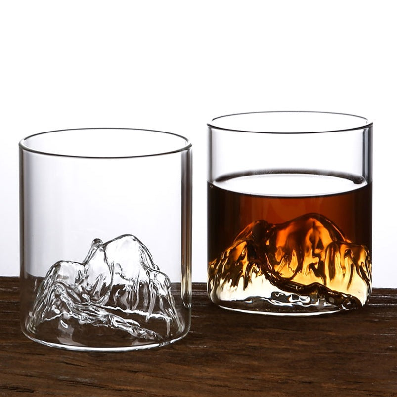 Mountain viewing cup China-Chic style glass transparent household tea cup hot water resistant cup creative Fuji Mountain Tibetan Cup