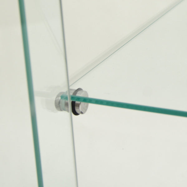 4 LED light glass display cabinets with door shelves, floor standing antique bookshelf, 64.7 