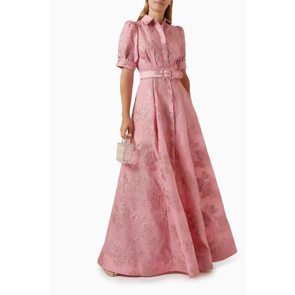 Elegant French Style Dress Vintage Charm Fashion Fitted Long Dress