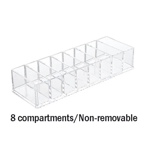 Household Transparent Divided Cosmetic Storage Box Sorting and Detachable Plastic Desktop Storage Box