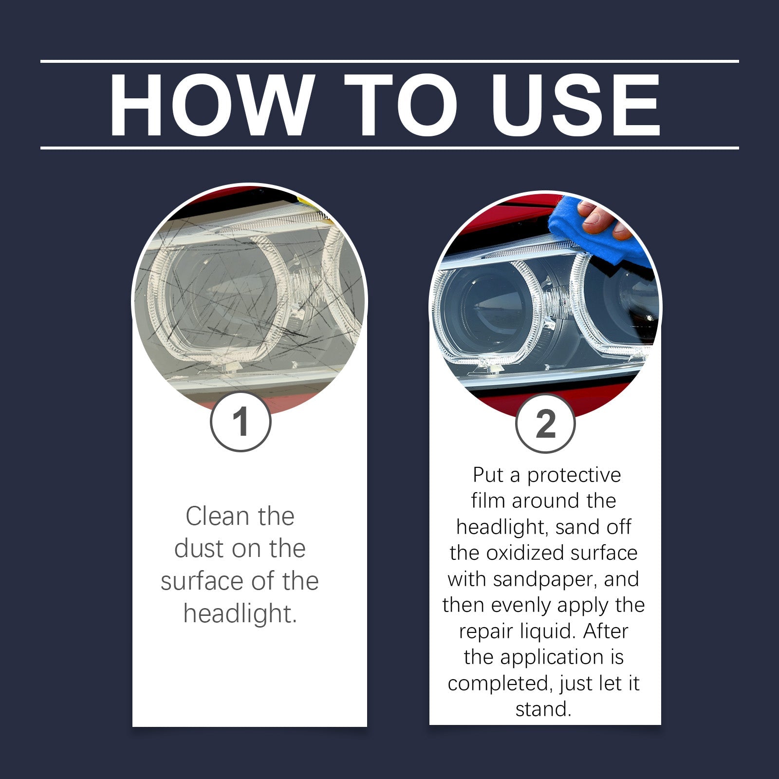 HOMONTH Headlight Refurbishment Repair Liquid, Headlight Yellow Easily Refurbished Reglow Crystal Bright Cleaning Liquid