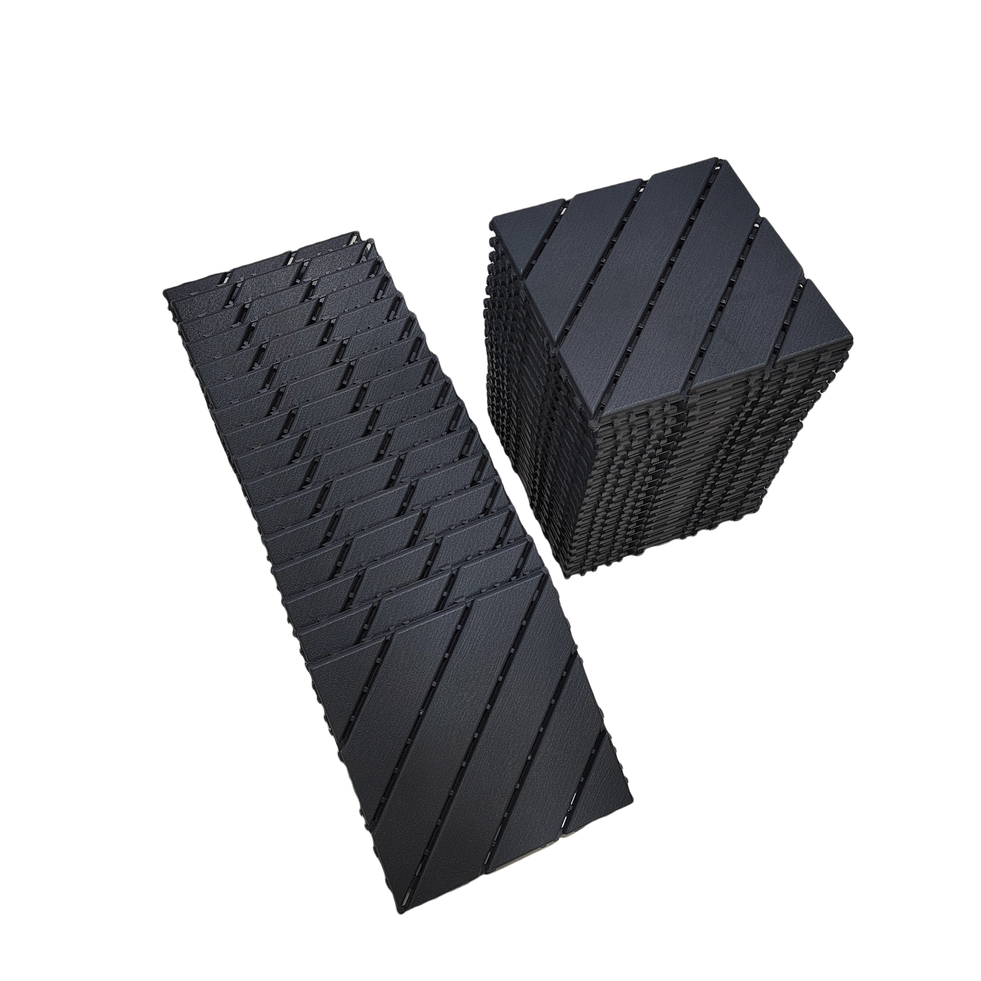 Plastic tiles, 36 pieces, 12 inches x 12 inches waterproof outdoor terrace tiles with reinforced drainage design, gray