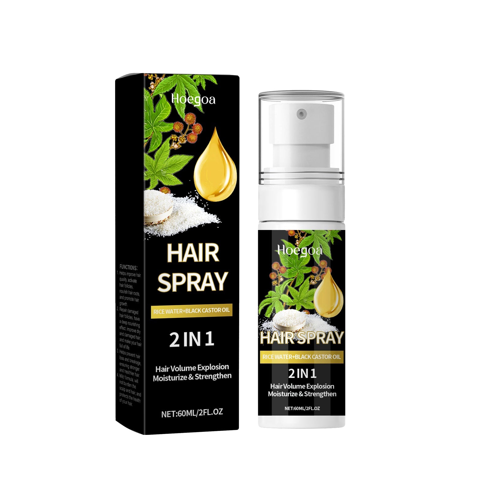 Hair Care Mist Nourishes Scalp, Moisturizes Hair And Shines Castor Oil Repair Spray