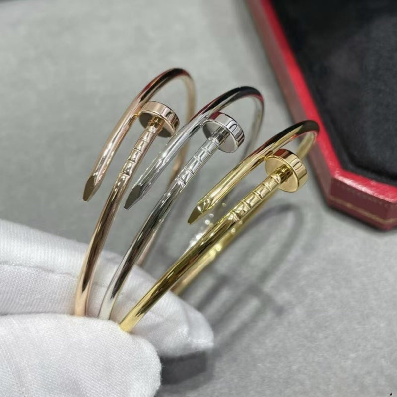 Precision Thick Plating Head and Tail Diamond Fashion Three-Circle Full Diamond Couple Bracelet