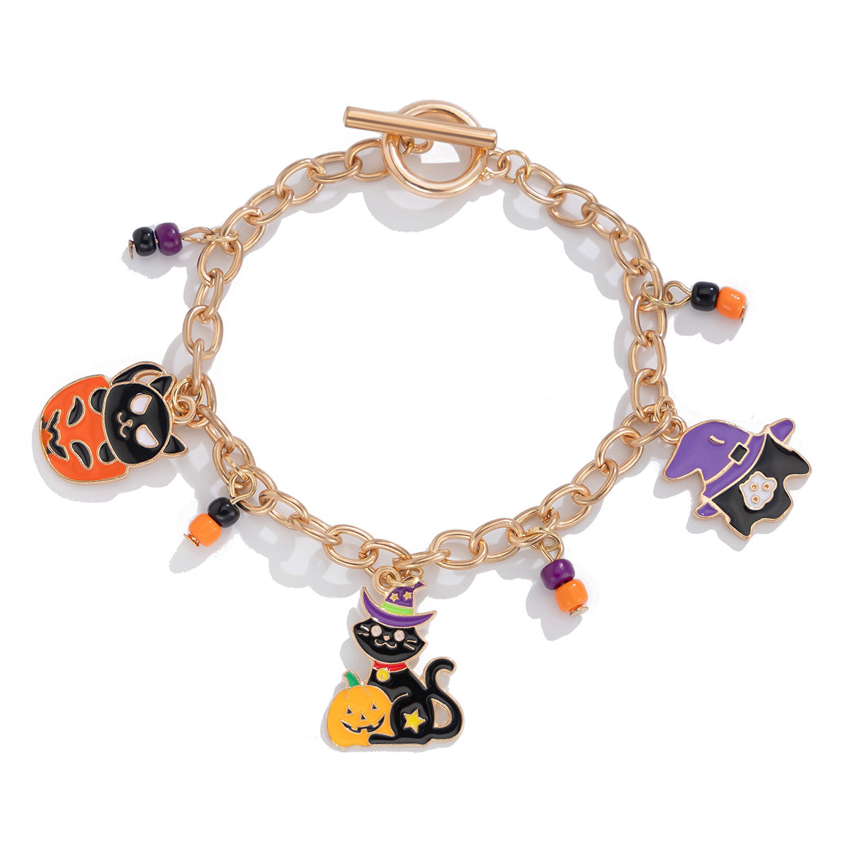 Halloween Party Ghost Bracelet Trendy Girl Pumpkin Festival Alloy Pendant Handmade Girl