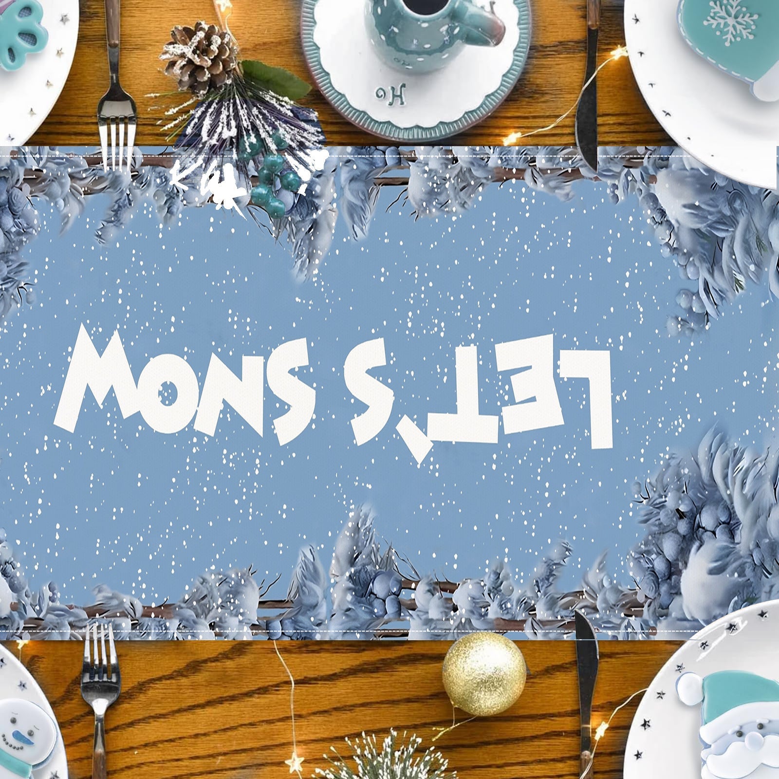 Christmas Snowman Table Flag Festival Restaurant Tablecloth Mat Tablecloth Home Kitchen Table Decoration Tea Flag