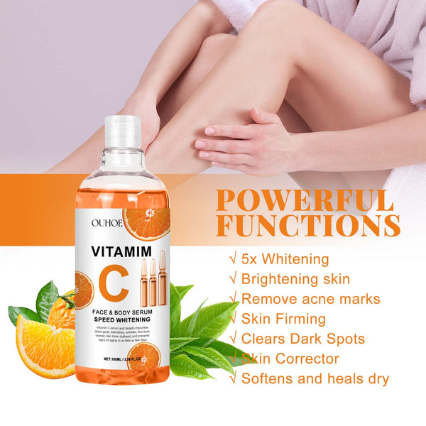 Vitamim C Face Body Serum, Repair Nourish Skin Filling Water Carry Bright Tight Anti-Wrinkle Fine Lines