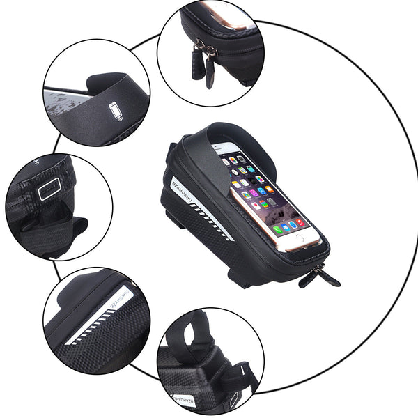 Hard Shell Bicycle Bag Front Beam Bag Mountain Bike Mobile Phone Touch Screen Upper Tube Bag Saddle Bag Riding Equipment