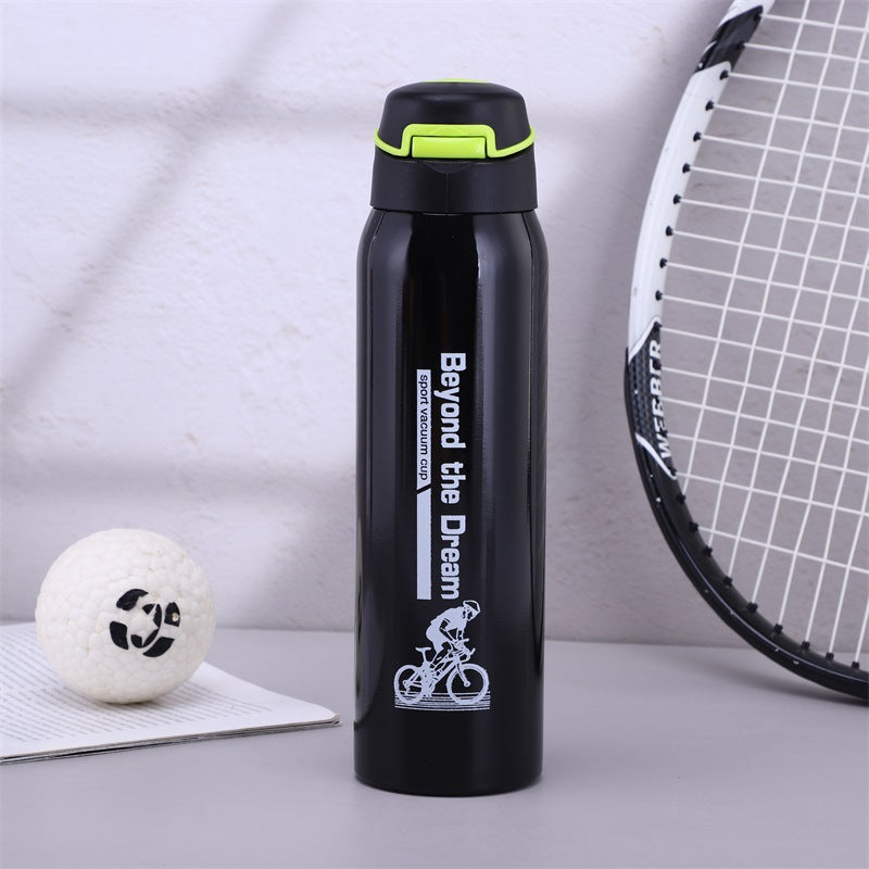 Outdoor sports kettle with handle portable thermos cup anti-fall mountaineering water cup home vacuum cup