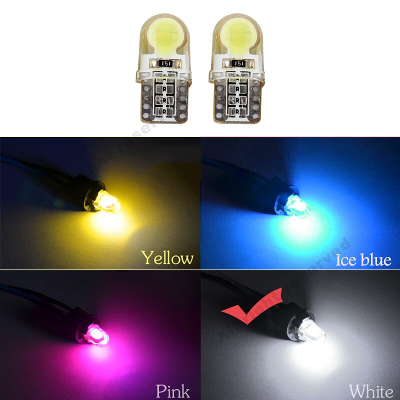 10Pcs Auto T10 Led Cold White 194 W5W LED 168 COB Silica Car Super Bright Turn Side License Plate Light Lamp Bulb DC 12V