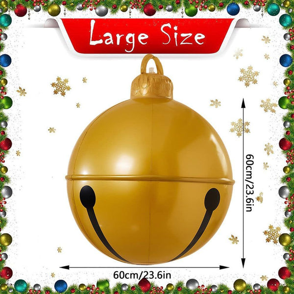 New inflatable Christmas bell with bow decoration for outdoor courtyard decoration