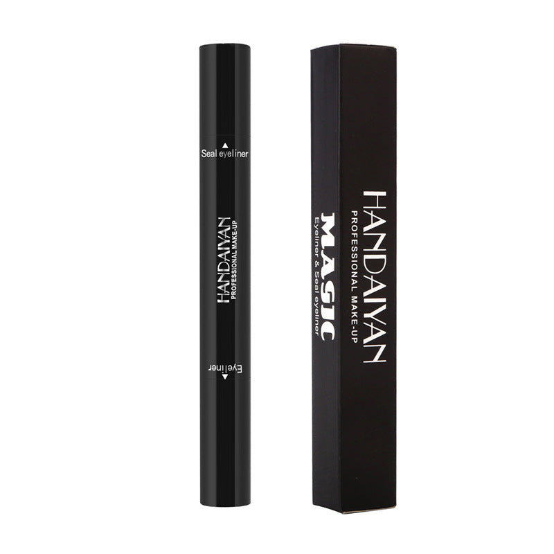 HANDAIYAN Double Ended Stamp Eyeliner Pencil Triangle Stamp Eyeliner 2 In 1 Waterproof Eyeliner