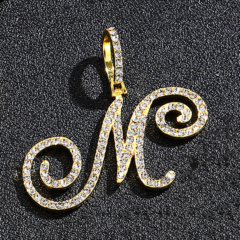 Hip hop accessories grass letter pendant melon seed buckle Cuban chain accessory