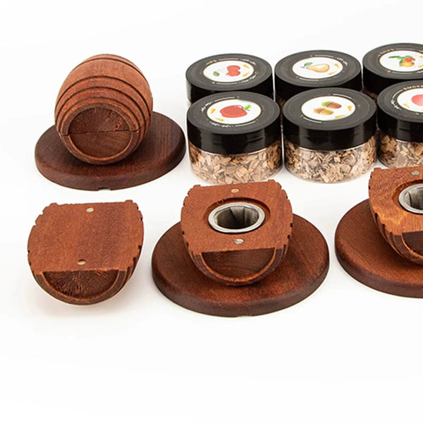 New Barrel Cocktail Smoking Kit with Wood Chips 4 Flavors Old Fashioned Drink Smoker Infuser for Bar Drinks Kitchen