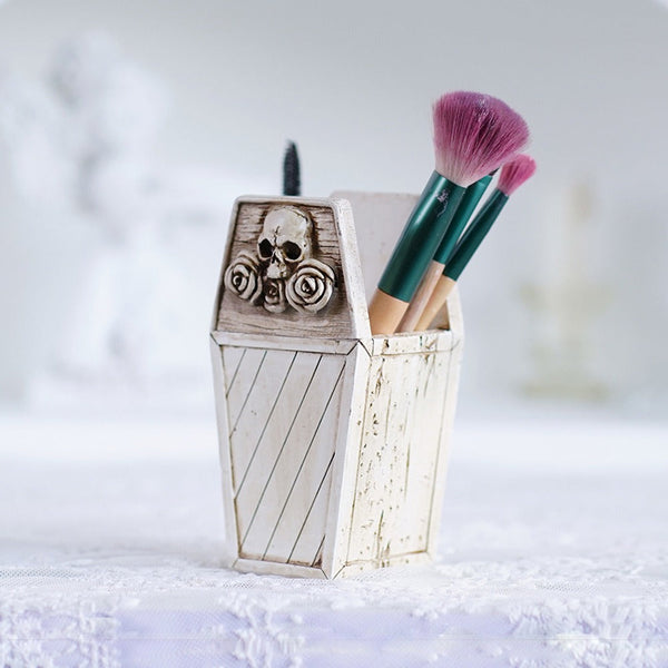 Flower Skeleton Makeup Brush Storage Box Desktop Pen Holder