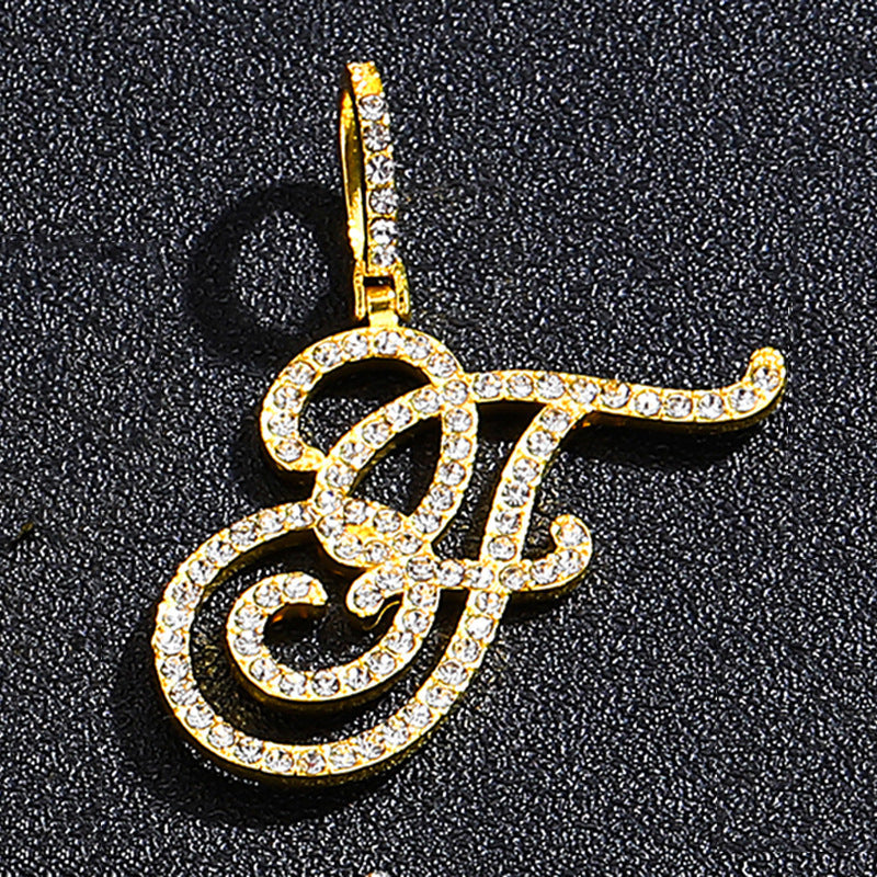 Hip hop accessories grass letter pendant melon seed buckle Cuban chain accessory