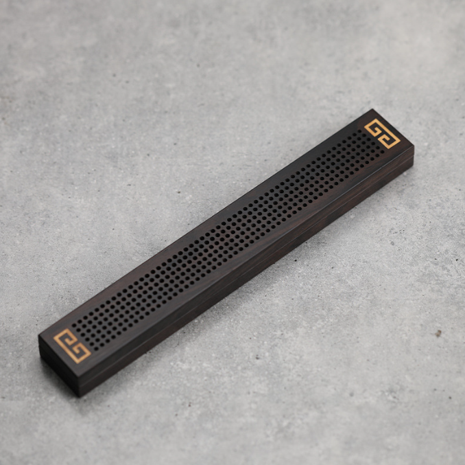 Wooden thread incense box, black sandalwood inlaid with boxwood, sleeping incense burner, incense burner, household indoor agarw