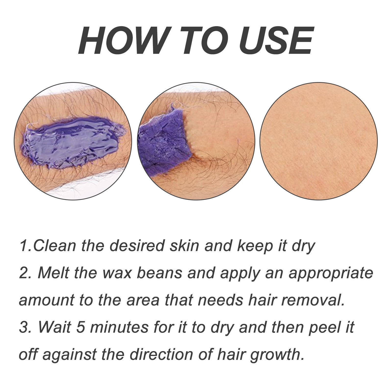 Hair Removal Wax Bean, Underarm Leg Quick Hair Removal Mild Non-Irritating Skin Dry And Smooth