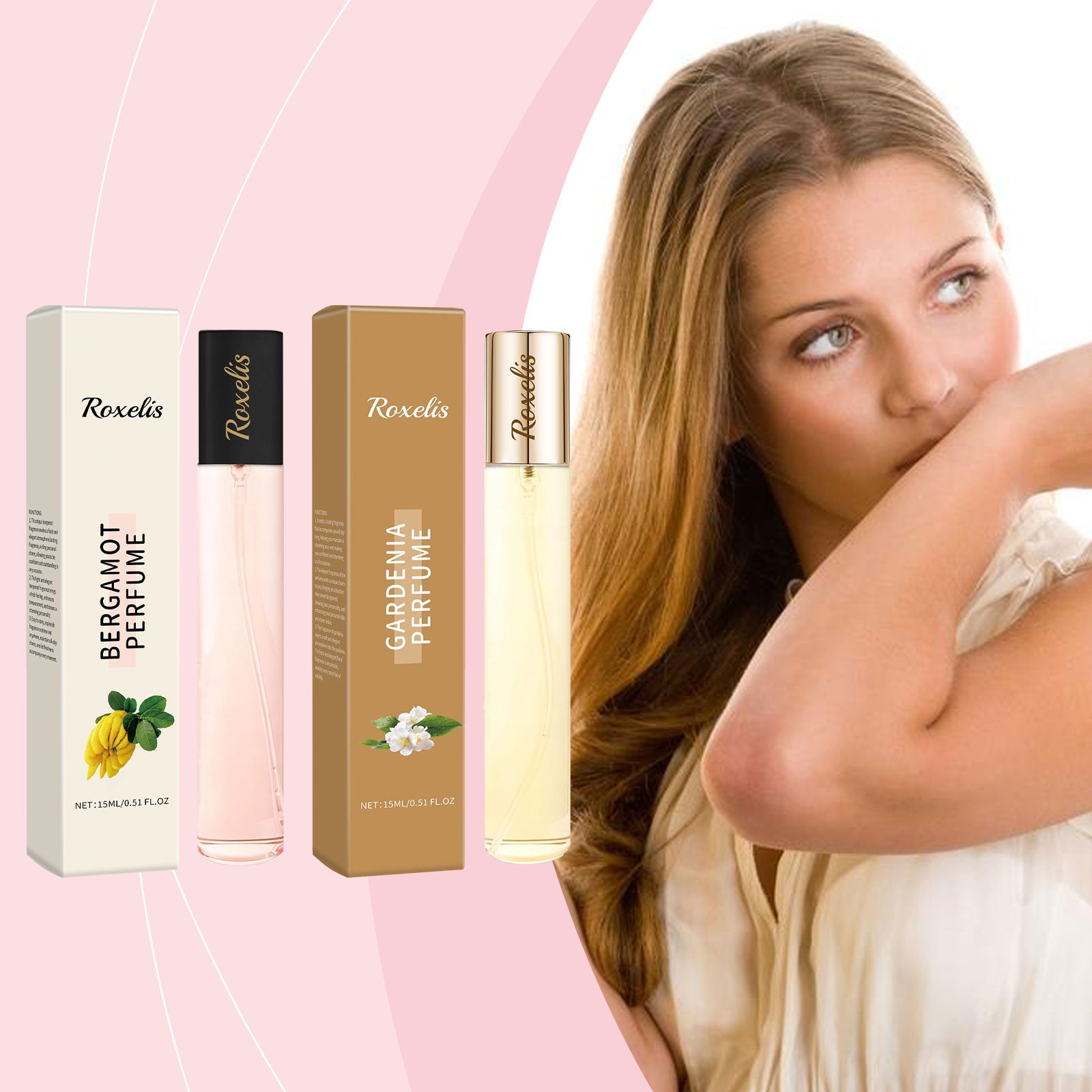 Elegant Perfume, Lasting Fragrance Portable Bergamot Rose Elegant And Fresh Exudes A Niche Aroma
