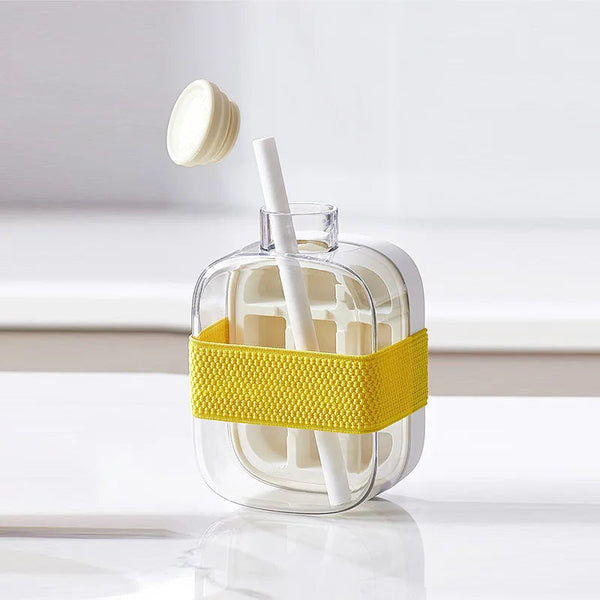 Ice Tray Ice Cube Mold Press Ice Maker With Lid 2-in-1 Ice Cube Bottle Food Grade Ice Making Straw Dual-use Ice Kettle