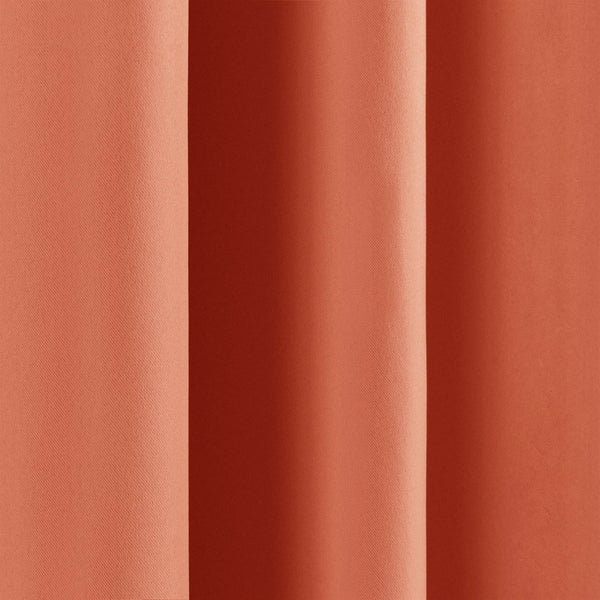 52 x 84 inch Solid Orange Apricot Thermal Blackout Curtain Panels - Set of 2