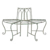 Half-Circle Outdoor Patio Garden Wrought Iron Tree Bench in Antique Green