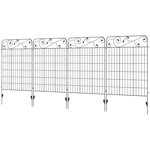 4 Pack Steel Foldable Fence Trellis Panel Animal Barrier