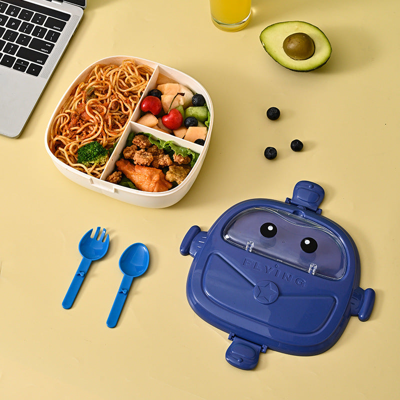 Fashion children's student portable lunch box camping picnic lunch box Peter Pan shape compartment lunch box