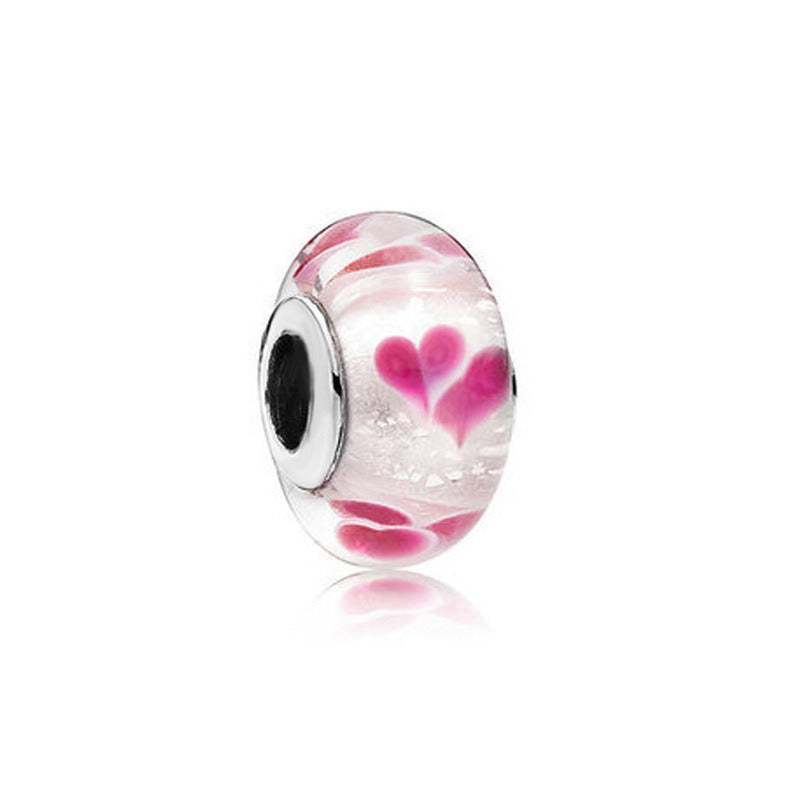 Platinum Di Love Rainbow Glass Beads Hanging Beads DIY Accessories Beads