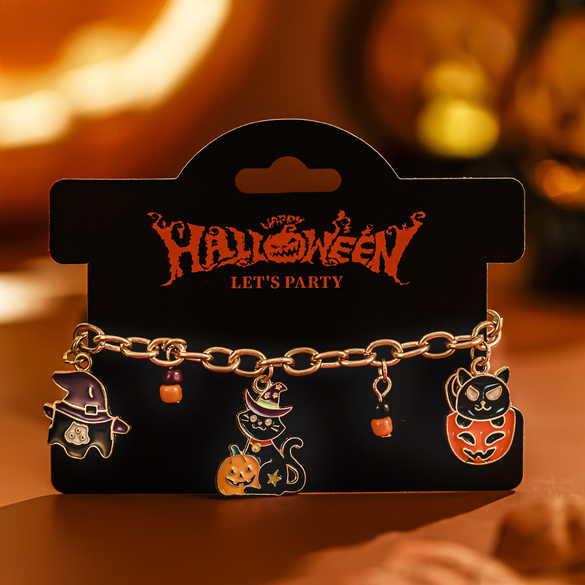 Halloween Party Ghost Bracelet Trendy Girl Pumpkin Festival Alloy Pendant Handmade Girl