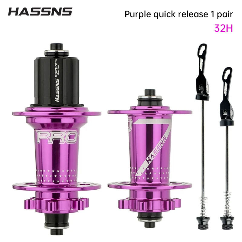 HASSNS PRO7 MTB Hub 32 Holes Bearing Bike Freehub Rear Hub Quick Release 32H Four Palin 7 8 9 10 11 12 Speed 6 Pawl Hubs
