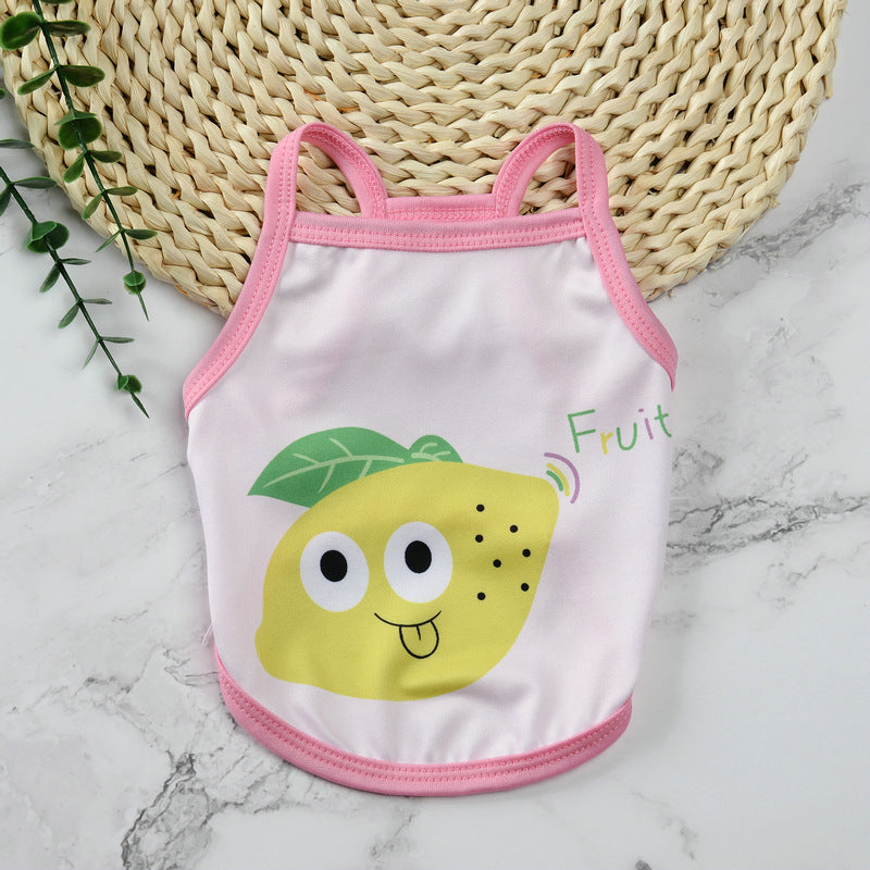 Pet supplies pet clothes cute fruit camisoles tank tops breathable pet sunscreen mosquito and insect repellent products