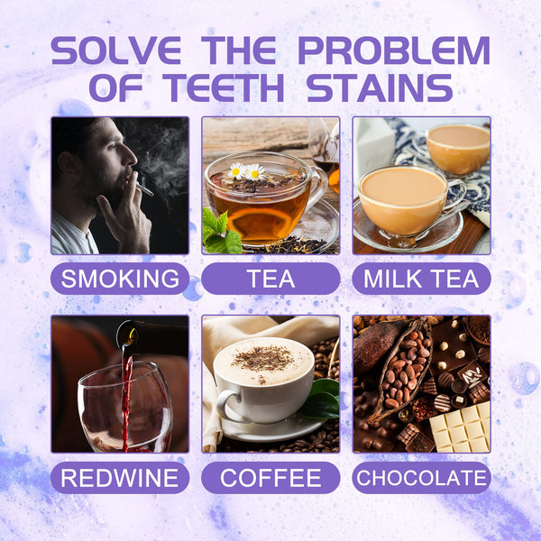 Purple Tooth Whitening Toothpaste, Brightens Teeth Cleans Stains And Relieves Bad Breath Beautiful Teeth Toothpaste