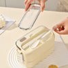 Large capacity double-layer insulated lunch box 304 stainless steel portable handle compartment lunch box with cutlery