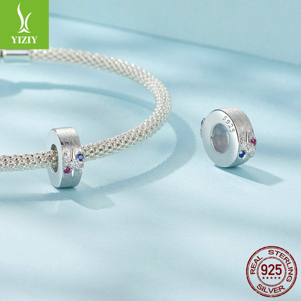 Yinziyun Original Starry Silicone Positioning DIY Bracelet with Separated Beads, niche s925 Silver Brushing Effect Bracelet Beads